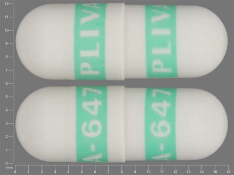 PLIVA 647 PLIVA 647 Color White / Green Shape Capsule/Oblong View details. 1 / 2. AA69 . Previous Next. Ezetimibe Strength 10 mg Imprint AA69 Color White Shape ... . 