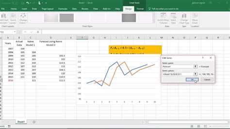 Plot line graph in excel