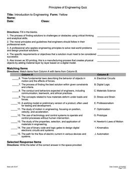 Pltw Principles Of Engineering Tests