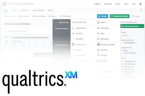 Qualtrics is an online survey tool that provides users the ability to build surveys with various question types ranging from graphs to text entries, distribute the survey onto the web to participants, and analyze the responses and results from participants all within the same service.. 