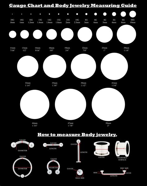 Plug Earrings Size Chart