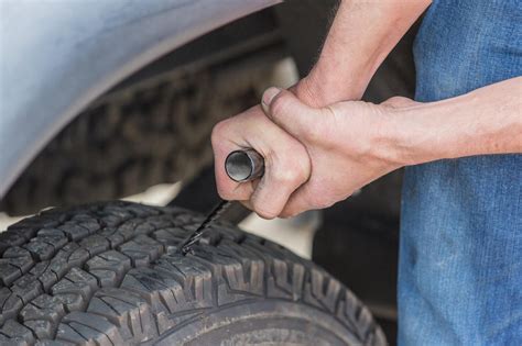 Plug tire. Take a fresh plug and insert it halfway through the eyelet of the insertion tool. With a plugin, the insertion tool pushes the plug through the hole in the tire. Once … 