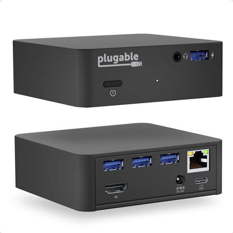 Plugable - Docking station connected to host laptop via Thunderbolt cable. Then connect the docking station to a power outlet or surge protector via the included power adapter. If your docking station is capable of delivering power to your laptop/computer, it will generally come with a power brick and power cable. Examples can be found below.