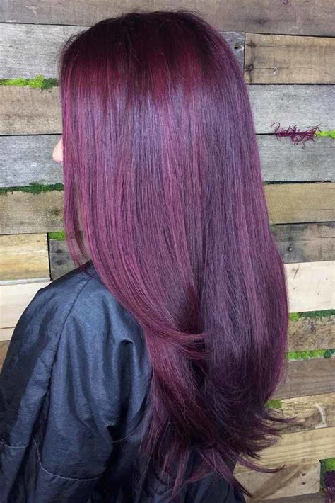 Plum colour hair. 