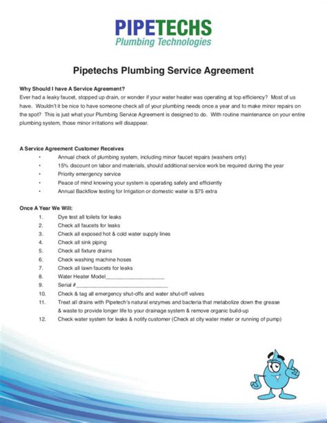 Plumbing Contract Template Classles Democracy
