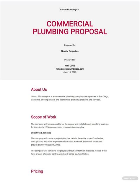 Plumbing Proposal Template Free