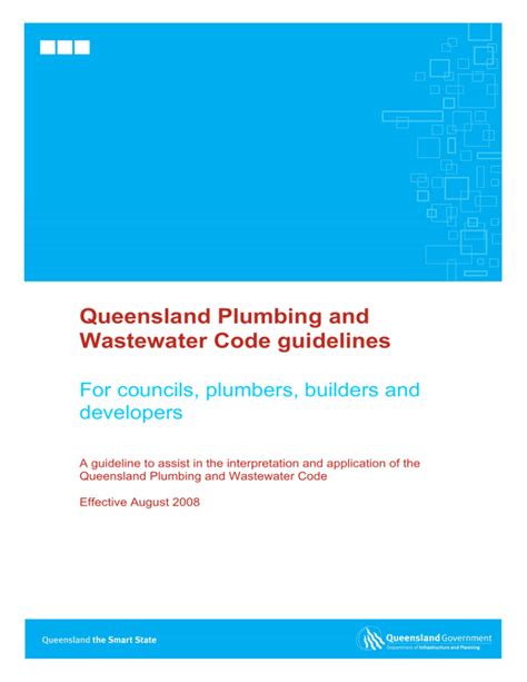 Plumbing guidelines Business Queensland