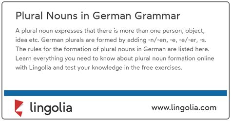 Plural Nouns in German Grammar - Lingolia