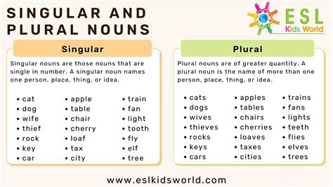 Plural and singular form