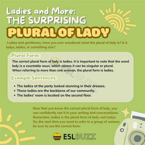 Plural of Lady How to Properly Refer to Multiple Women ESLBUZZ