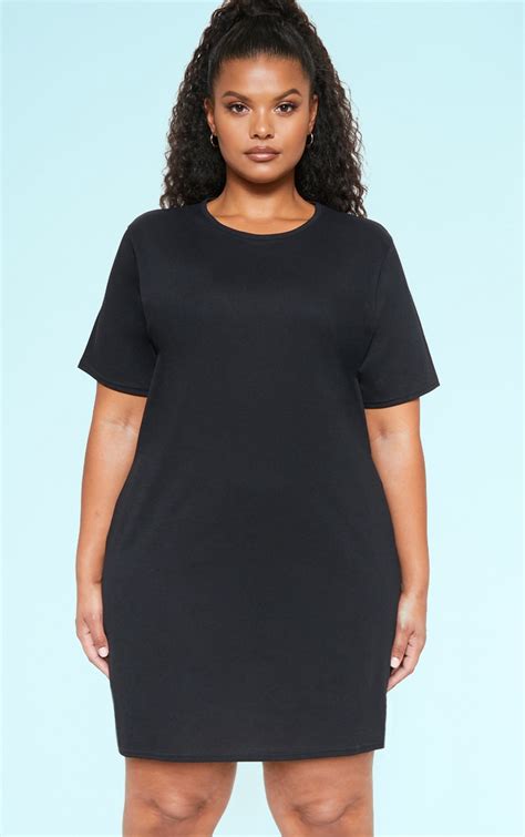 Plus Black TShirt Dress Plus Size PrettyLittleThing AUS