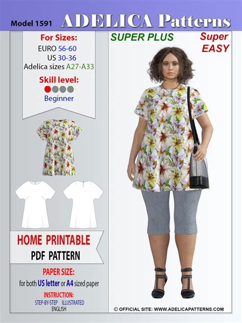 Plus Size Sewing Pattern Tunic Pdf