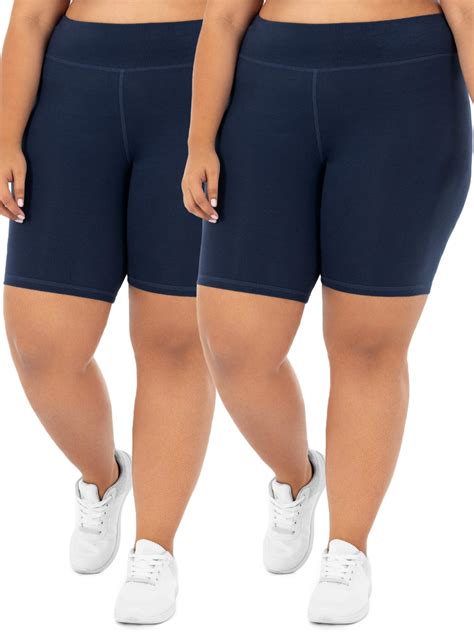 Plus size bike shorts. Rack up the gains in style and comfort whenever you sport the BCG Women's Plus Size Bike Shorts. The recycled polyester and elastane jersey knit fabric ... 