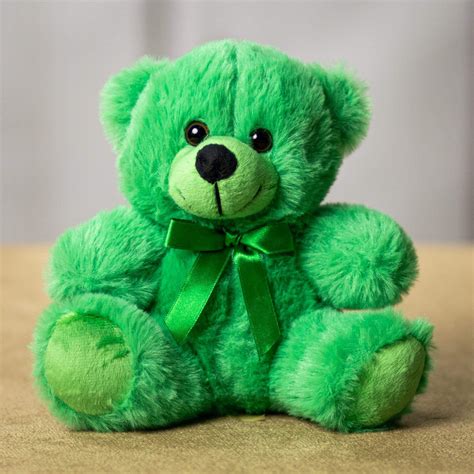 Plush Green Bear - Etsy