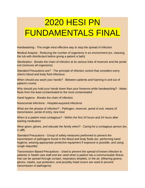 Pn fundamentals 2020. Sep 25, 2021 · Extra ATI answers - Practice Practice Foundations Of Nursing (NURS 101) Academic year 2019/2020. ATI COMPREHENSIVE EXIT FINAL questions and answers solution docs 2020 1) A nurse in an emergency department completes an assessment on an adolescent client that has conduct disorder. 