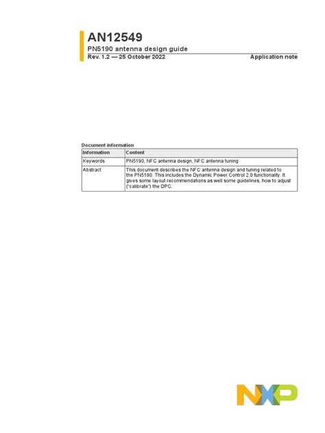 Pn5190 antenna design guide.  To prove compliance, the functions of th...