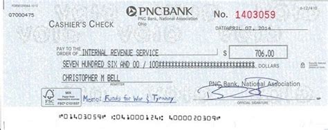 PNC's cashier's check fee is $10, but there'