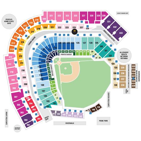 Pnc park seat layout. Until PNC Park came along. The Pirates decided to build a park that’s actually intimate, not just one that “looks” intimate through sunken exterior landscaping. From the beginning, Pirates owner Kevin McClatchy wanted an authentically low scale “35,000-to-37,000-seat park with natural grass and no roof, bells, or whistles.” 