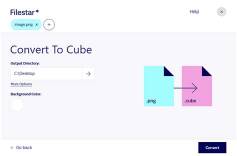 Png to cube converter online.  Finally, click Convert to CUBE and select th...