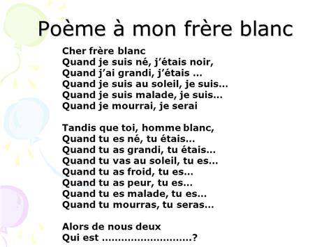 Poème à mon frère blanc (traduzione in Italiano)