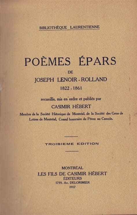 Poèmes épars de joseph lenoir rolland, 1822 1861. - Joint commission international survey process guide for.