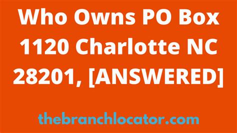 PO Box 1005 Charlotte, NC, 28201 Ways to purchase o