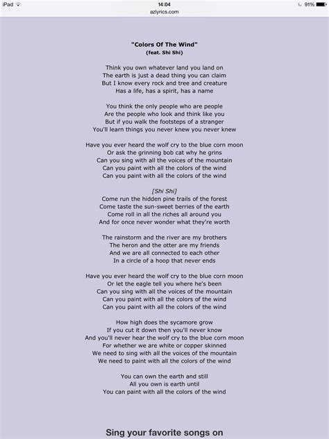 Pocahontas wind lyrics. This karaoke version has been produced by Zoom Karaoke and the recording rights are owned and controlled by Zoom Entertainments Limited - www.zoomkaraoke.co.... 