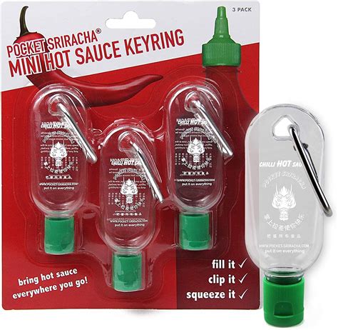 Pocket Sriracha – Mini Hot Sauce Keyring Bottle (Shipped Empty)