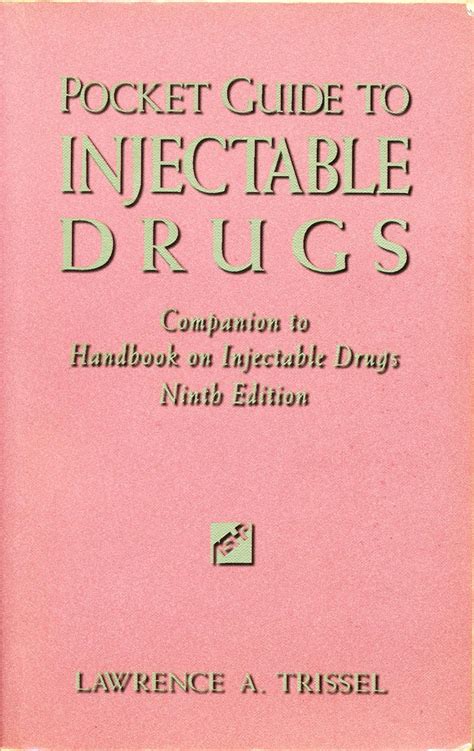 Pocket guide to injectable drugs by lawrence a trissel. - Hp photosmart c6280 manuale della stampante.
