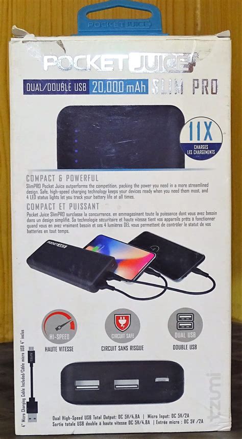 Pocket Juice Slim Pro 20,000mAh, Portable Power Bank and Charger with Dual USB Ports, Black 146 4.2 out of 5 Stars. 146 reviews Available for 3+ day shipping 3+ day shipping. 