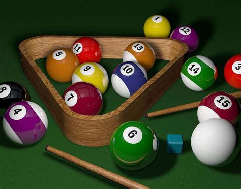 Pockets billiards. 2. 8 Ball Pool. 8 ball pool is one of the most popular pocket billiards games, especially in North America. The game is played with a total of 16 balls: 15 objects balls and the cue ball. The balls numbered 1 to 8 have solid colors, and those from 9 to 15 are striped. In the British 8 ball pool variation, the object balls are red and yellow. 
