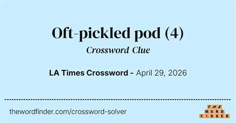 Pod Maker Crossword Clue