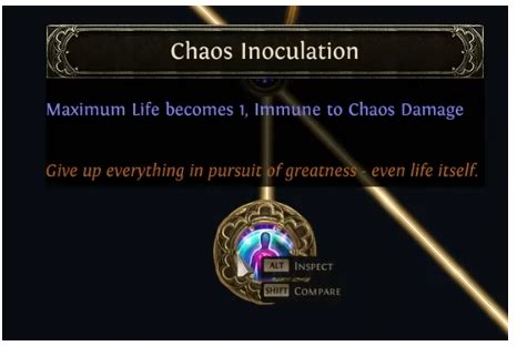 Poe chaos inoculation.  This guide explores the Chaos Inoculation Mechanic ...