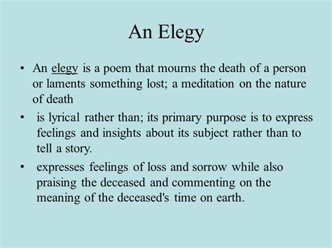 Poetry 101: What Is an Elegy in Poetry? Elegy Poem …