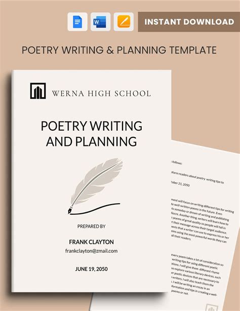 Poetry Writing Template in Word, Pages, Google Docs Download