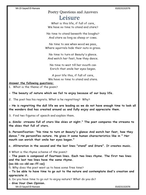 Poetry analysis questions and answers.  Get the complete Poetry Questions and Answers PDF o...