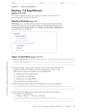 Pogil Equilibrium Answer Key