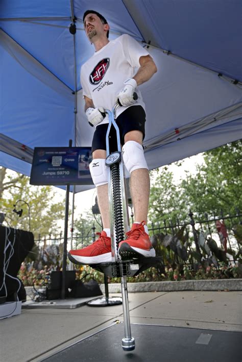 Pogo stick record smashed! South Boston resident jumps more than 100,000 consecutive times in 10+ hours