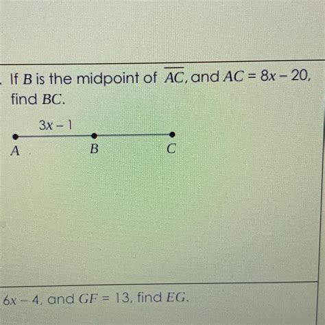 Point b is the midpoint of ac.  The second question involves rationalizing the denominator of a...