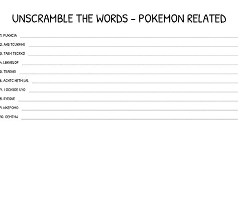 Pokémon Unscramble #2: Fandom