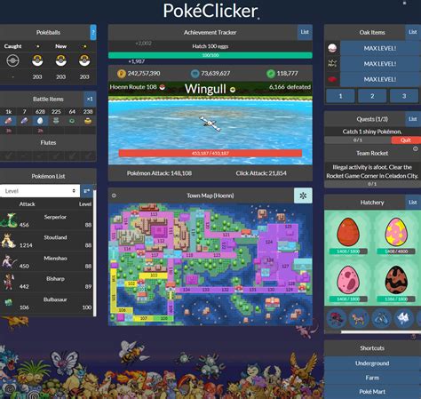 Up to date as of. . Pokeclicker