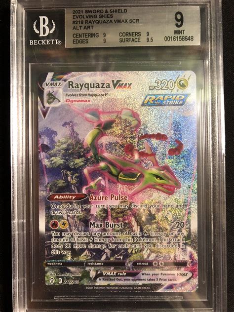 Pokemon Card 218/203 - RAYQUAZA VMAX Alternative - eBay