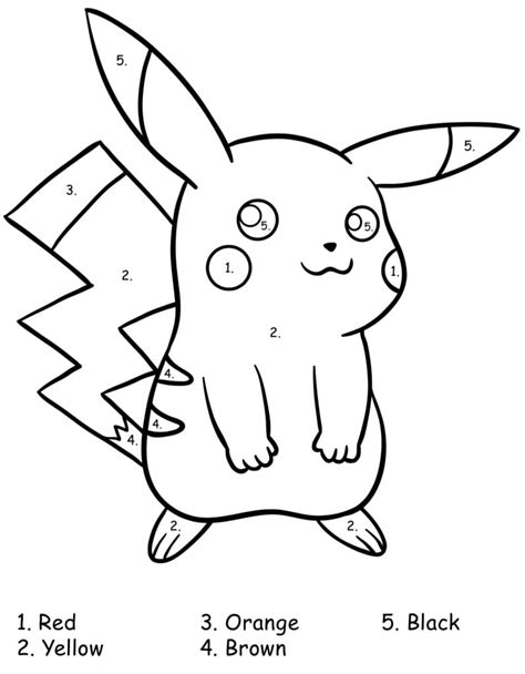 Pokemon Color By Number Coloring Pages Free Printable Coloring Pages