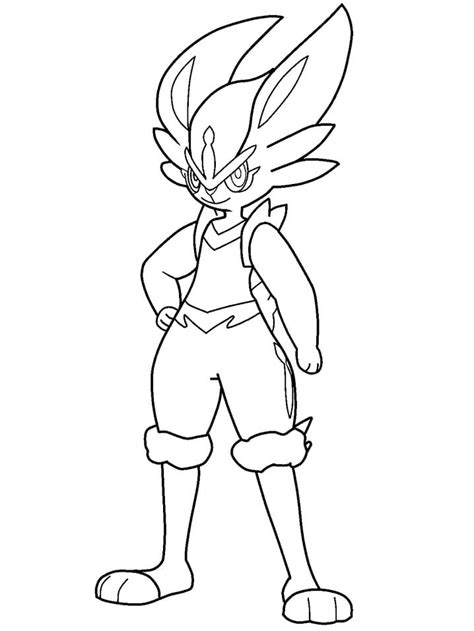 Pokemon Coloring Pages Cinderace