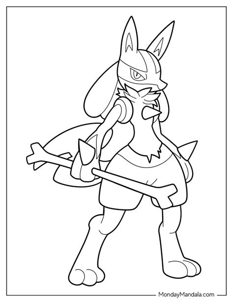 Pokemon Coloring Pages Lucario
