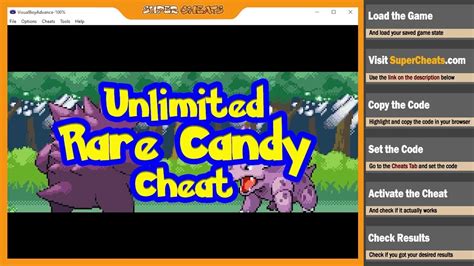 Rare Candies. Copy and paste this code 361E3586CD38BA79. Go to player's PC and withdraw items. It will show 99 rare candies. Withdraw 99 then you will have unlimited rare candies. The cheat is entered as a GameShark v3 code in the cheat menu of your emulator or with a GameShark device attached to your original game.. 
