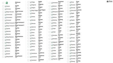 Pokemon go checklist excel 2021. .  ...
