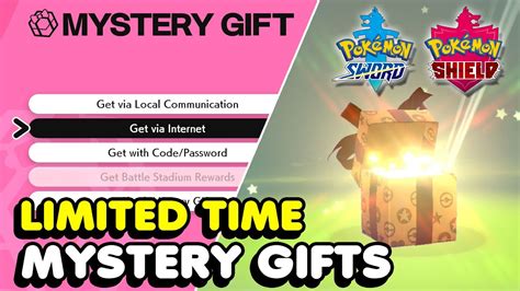 Mystery Gift. Like in the past two Generations, Mystery Gift is not unlocked by any special password. Instead, the Mystery Gift feature is available on the menu immediately. This will allow you to easily be able to get Mystery Gift and be able to access the gifts when they come. You will, however, need to have obtained the Pokédex in the game ....