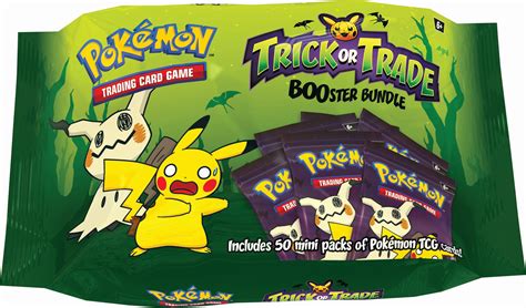Product Description. Get ready for a thrilling Halloween experience with our Spooky Surprises Trick or Trade 2023 bundle! Packed with Pokémon fun and excitement, this Pokemon Halloween card bundle includes BOOster packs that are sure to keep you on the edge of your seat. Unleash the mystery and discover what lurks inside each pack, as you ...