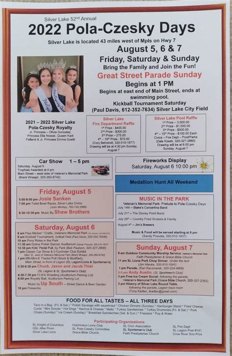 Pola czesky days 2023. City of Silver Lake - The McLeod County Chronicle. Attention! Your ePaper is waiting for publication! By publishing your document, the content will be optimally indexed by Google via AI and sorted into the right category for over 500 million ePaper readers on YUMPU. 